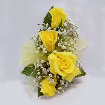 Yellow Spray Rose Pin Corsage