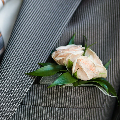 Peach Spray Roses Boutonniere